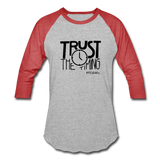 Trust B Baseball T-Shirt - heather gray/red