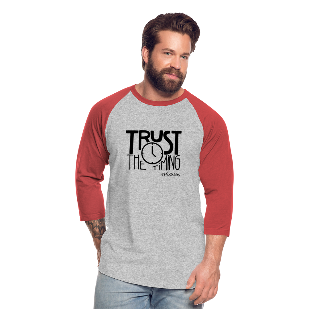 Trust B Baseball T-Shirt - heather gray/red