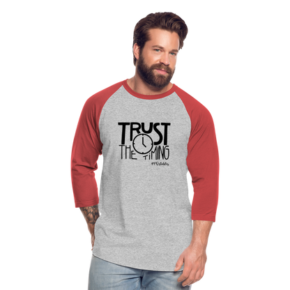 Trust B Baseball T-Shirt - heather gray/red