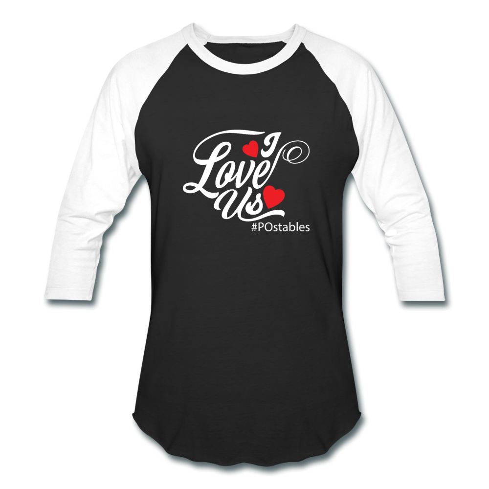 I Love Us W Baseball T-Shirt - black/white