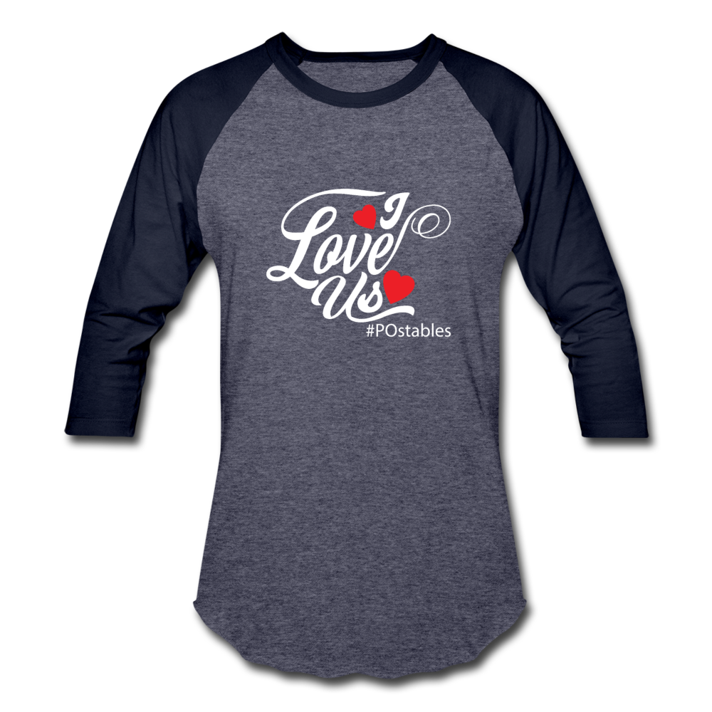 I Love Us W Baseball T-Shirt - heather blue/navy