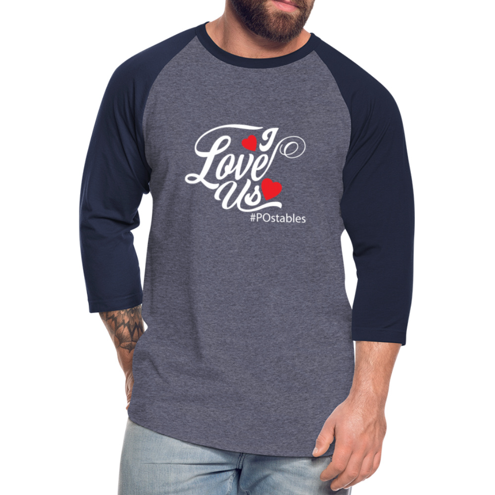 I Love Us W Baseball T-Shirt - heather blue/navy