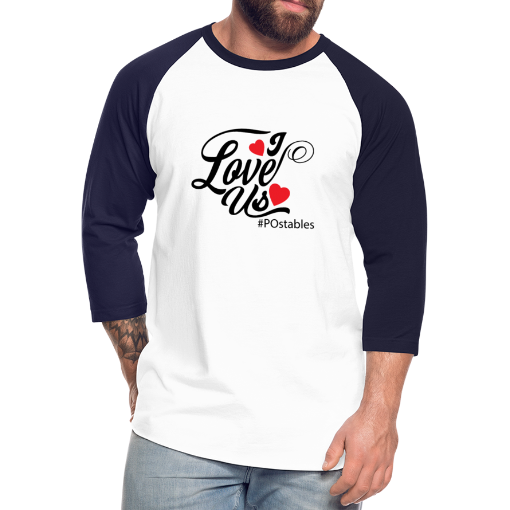 I Love Us B Baseball T-Shirt - white/navy