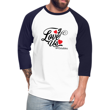 I Love Us B Baseball T-Shirt - white/navy