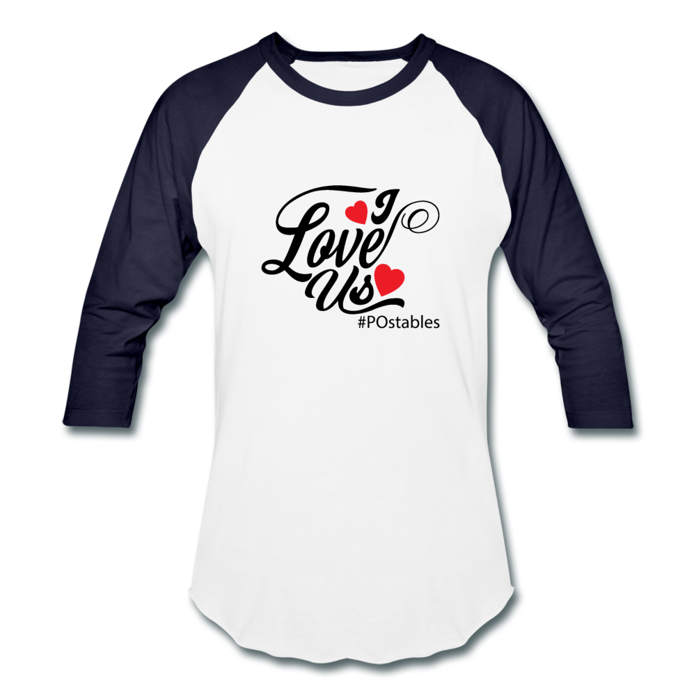 I Love Us B Baseball T-Shirt - white/navy