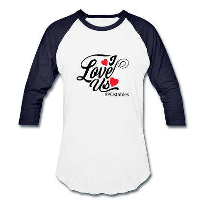 I Love Us B Baseball T-Shirt - white/navy