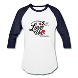 I Love Us B Baseball T-Shirt - white/navy