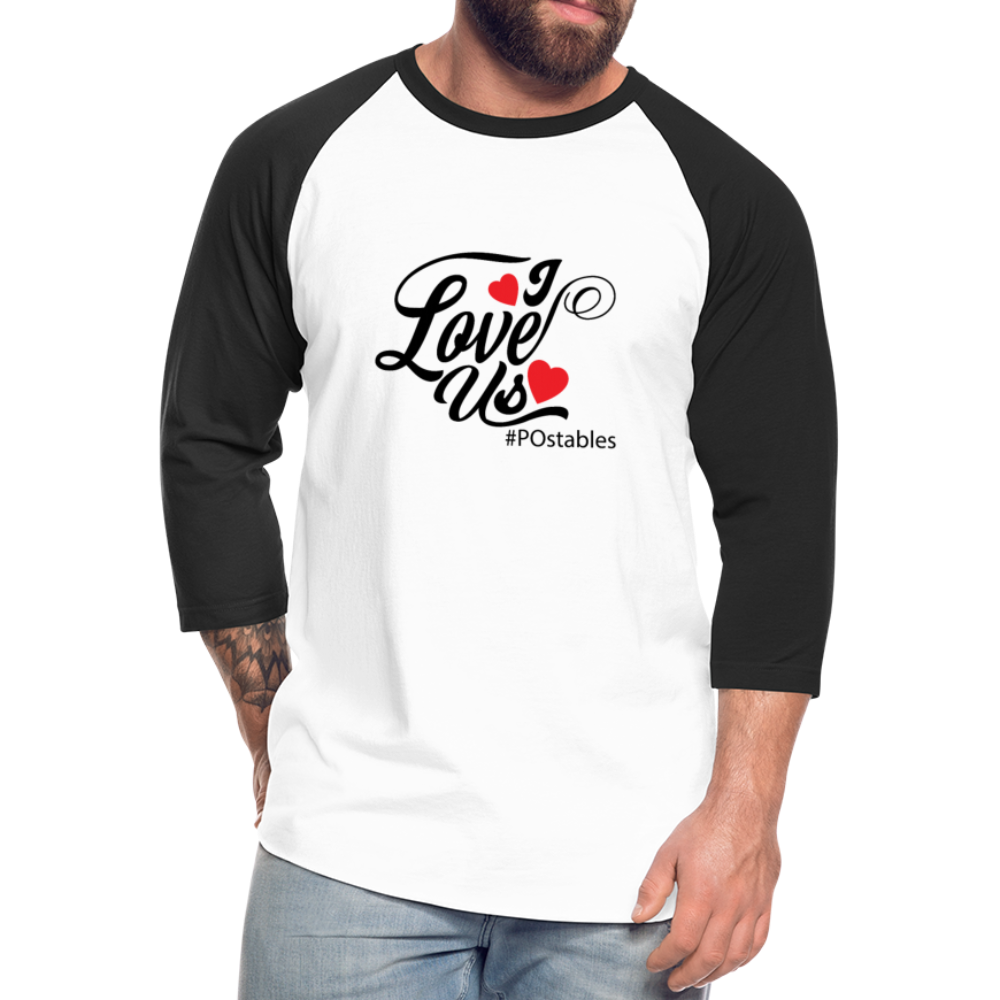 I Love Us B Baseball T-Shirt - white/black