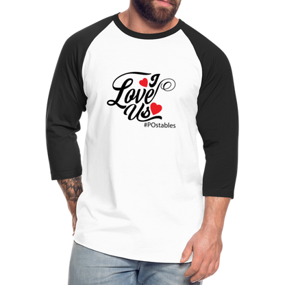 I Love Us B Baseball T-Shirt - white/black