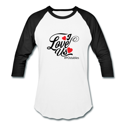 I Love Us B Baseball T-Shirt - white/black