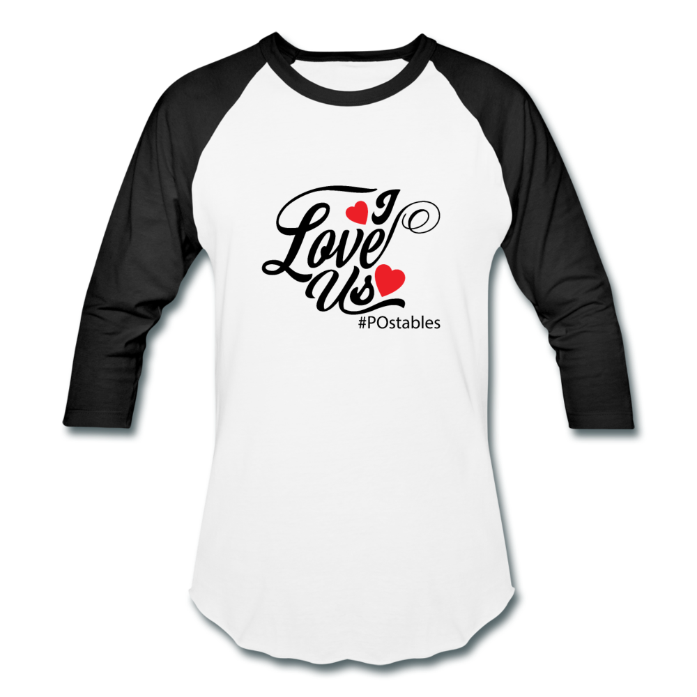 I Love Us B Baseball T-Shirt - white/black