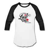 I Love Us B Baseball T-Shirt - white/black