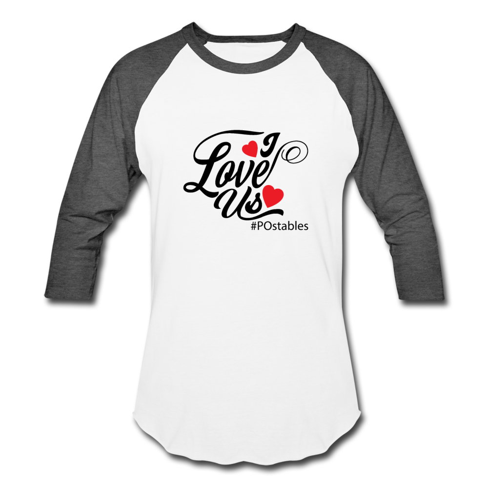 I Love Us B Baseball T-Shirt - white/charcoal