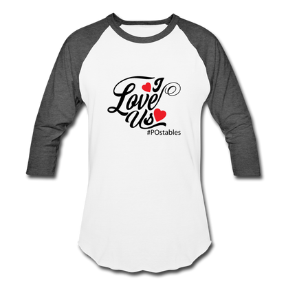 I Love Us B Baseball T-Shirt - white/charcoal