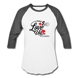 I Love Us B Baseball T-Shirt - white/charcoal