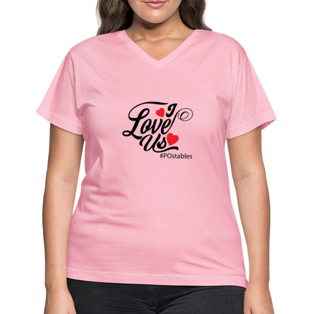 I Love Us B Women's V-Neck T-Shirt - pink