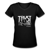 Trust The Timing W Women's V-Neck T-Shirt - black