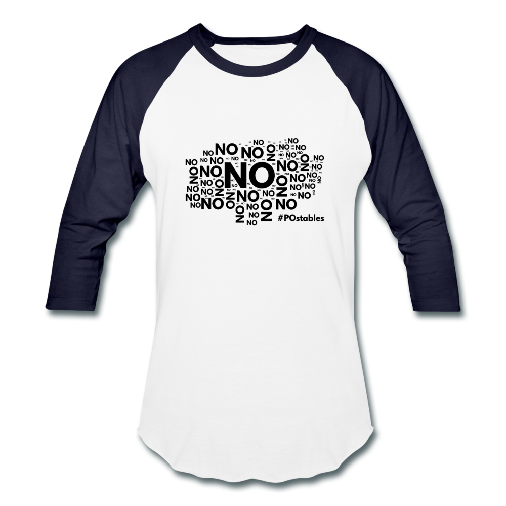 No No No B Baseball T-Shirt - white/navy
