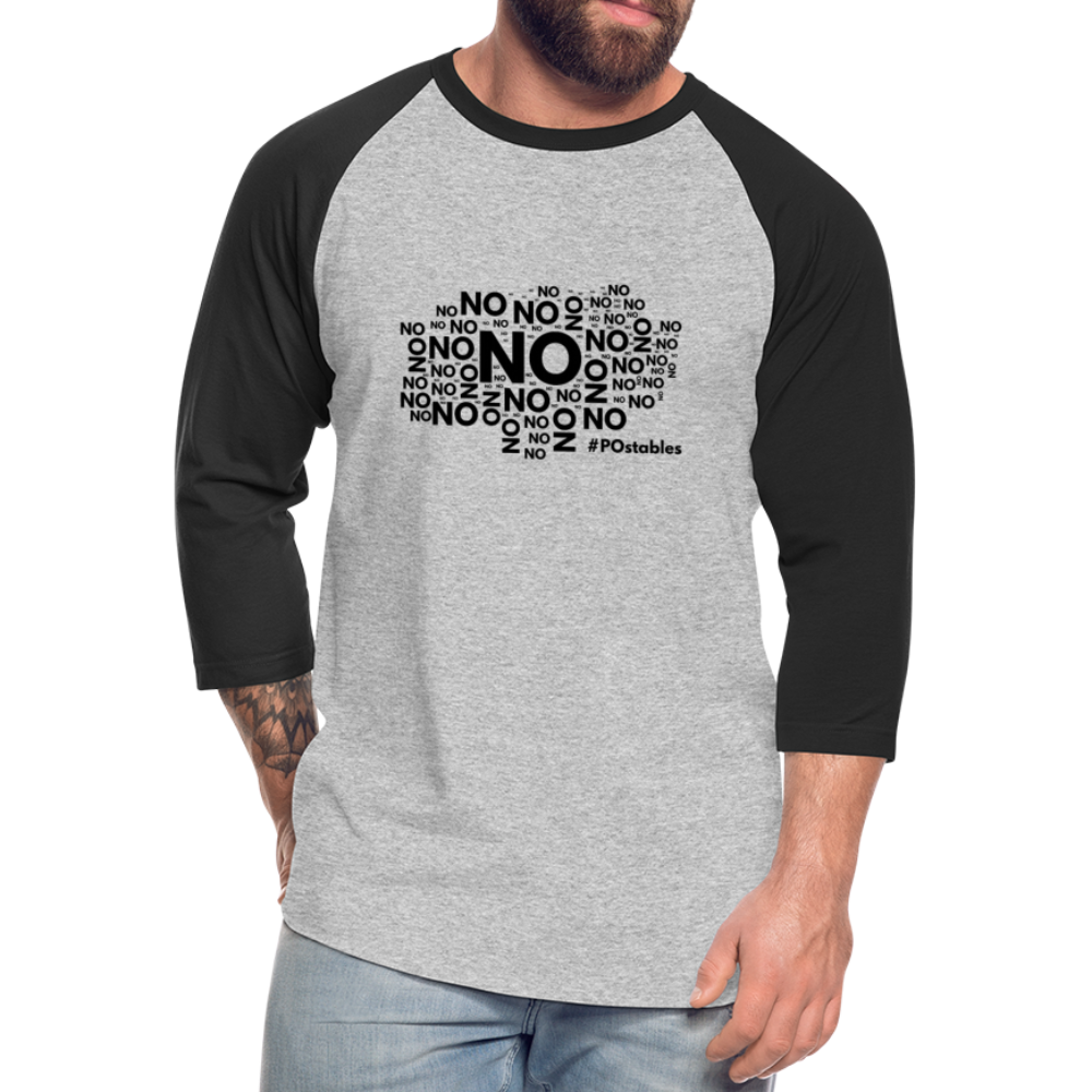 No No No B Baseball T-Shirt - heather gray/black