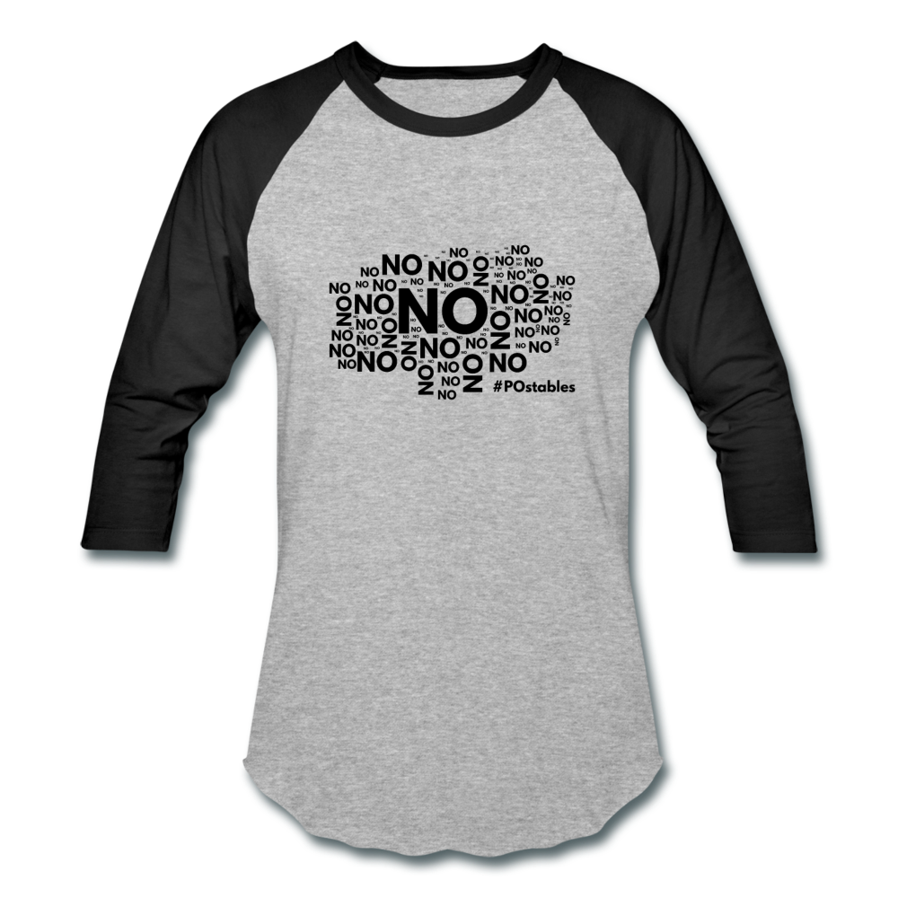 No No No B Baseball T-Shirt - heather gray/black