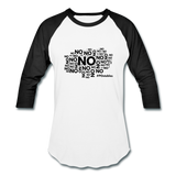 No No No B Baseball T-Shirt - white/black