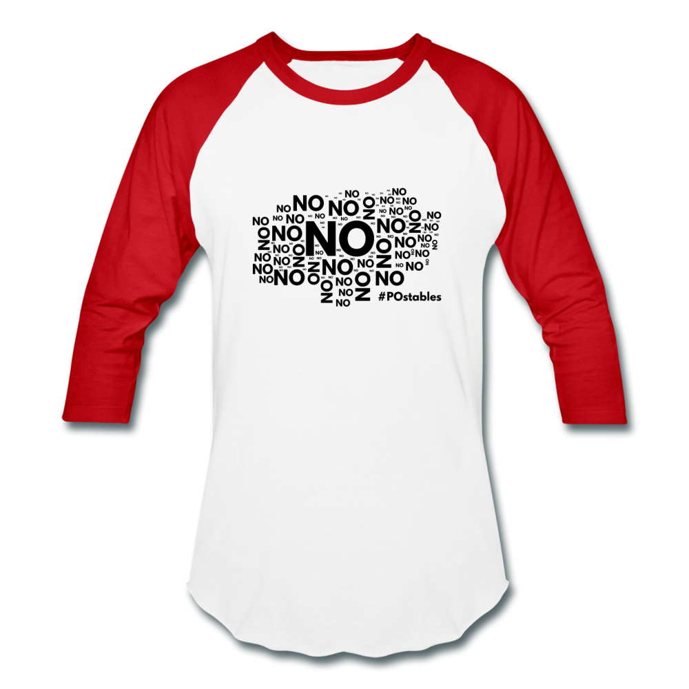 No No No B Baseball T-Shirt - white/red