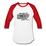 No No No B Baseball T-Shirt - white/red