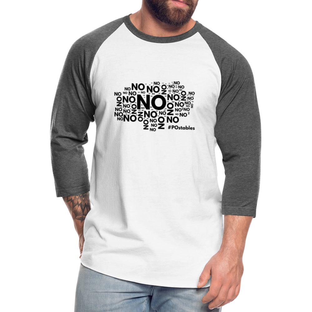 No No No B Baseball T-Shirt - white/charcoal