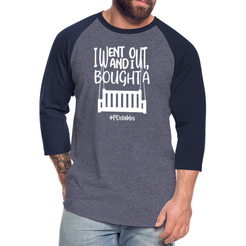 I Bought A Porch Swing W Baseball T-Shirt - heather blue/navy