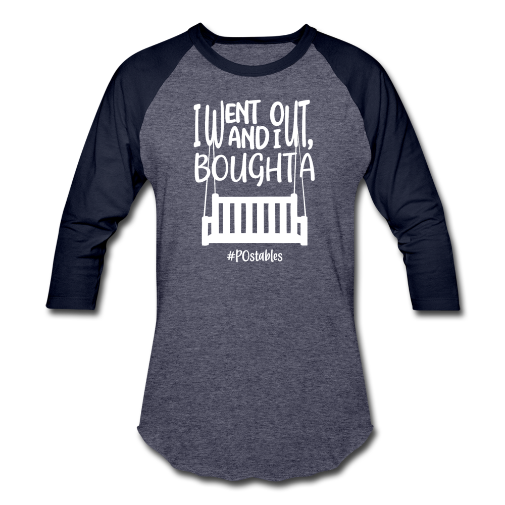 I Bought A Porch Swing W Baseball T-Shirt - heather blue/navy