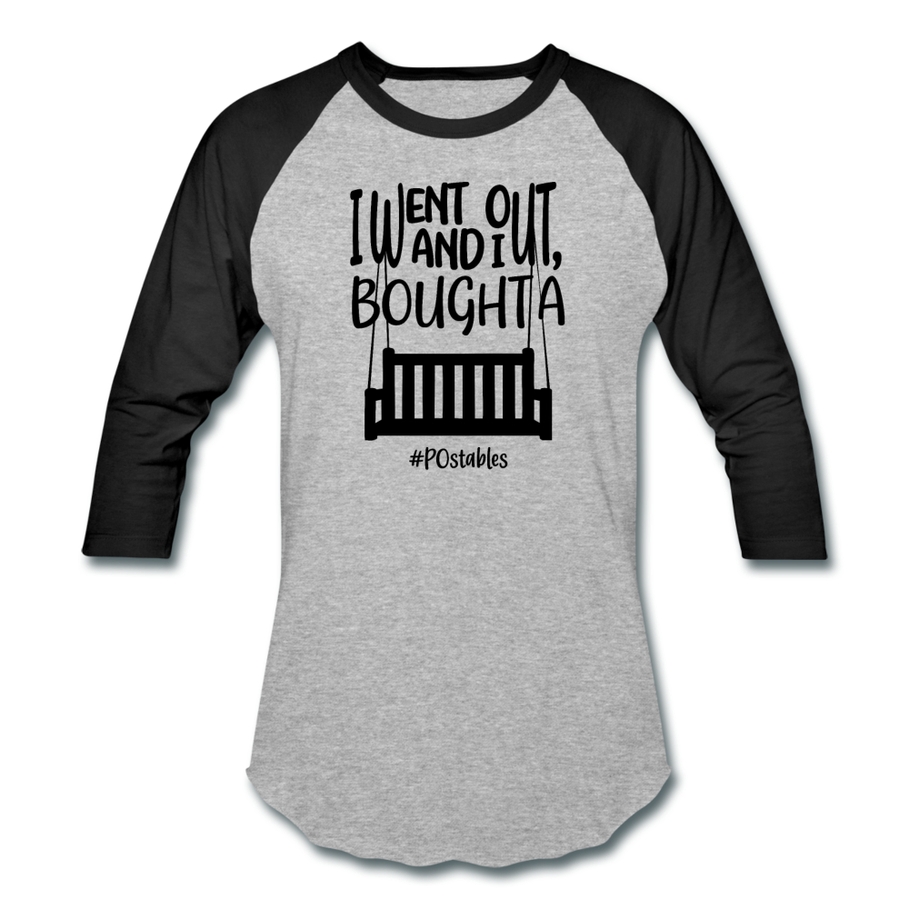 I Bought A Porch Swing B Baseball T-Shirt - heather gray/black