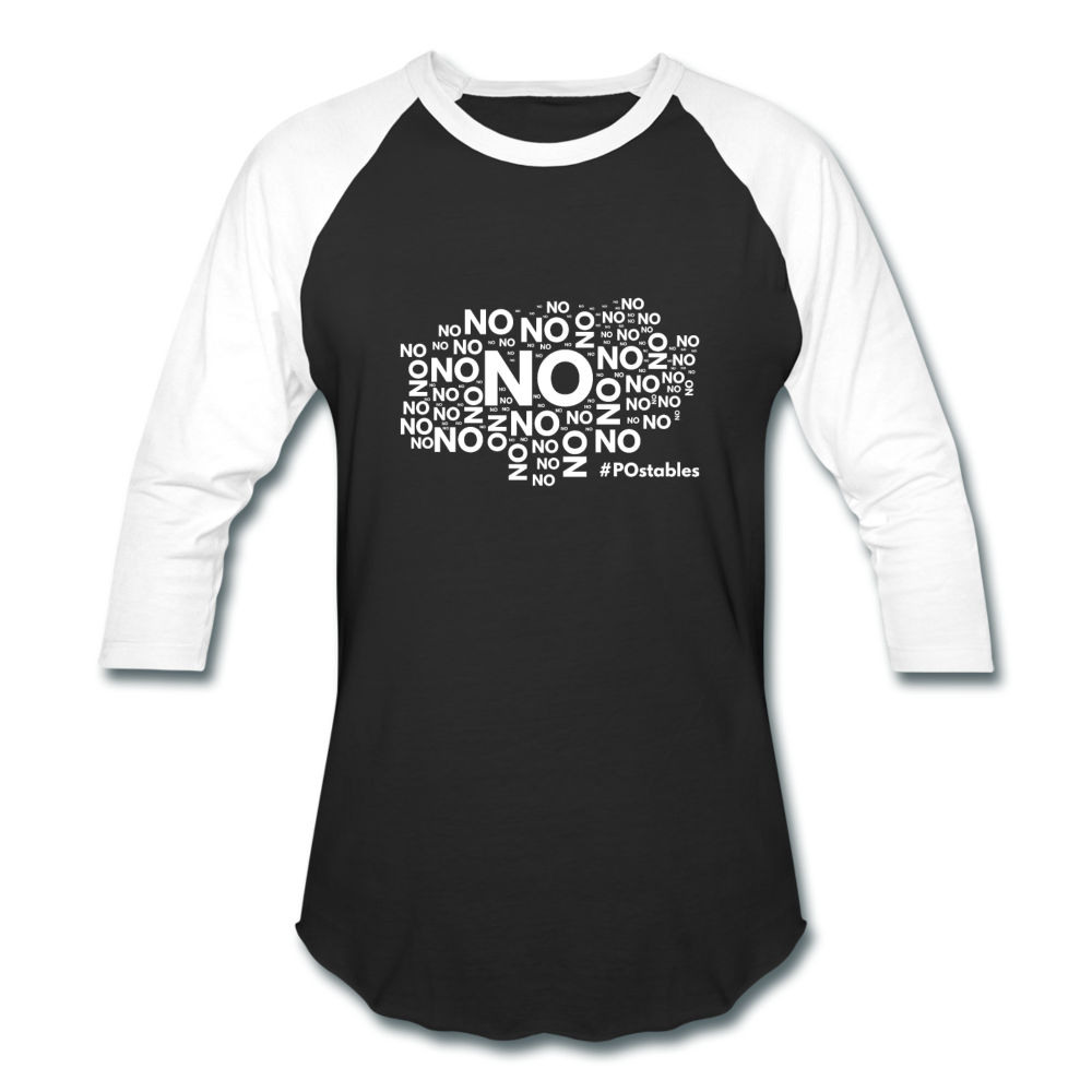 No No No W Baseball T-Shirt - black/white