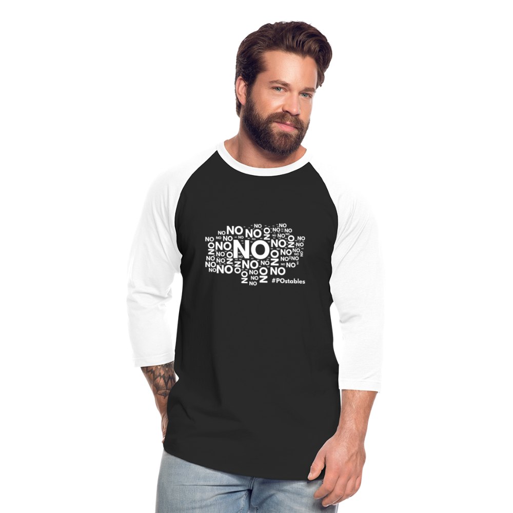 No No No W Baseball T-Shirt - black/white