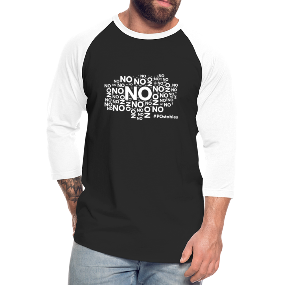 No No No W Baseball T-Shirt - black/white