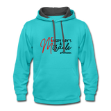 Every Day's A Miracle B Contrast Hoodie - scuba blue/asphalt