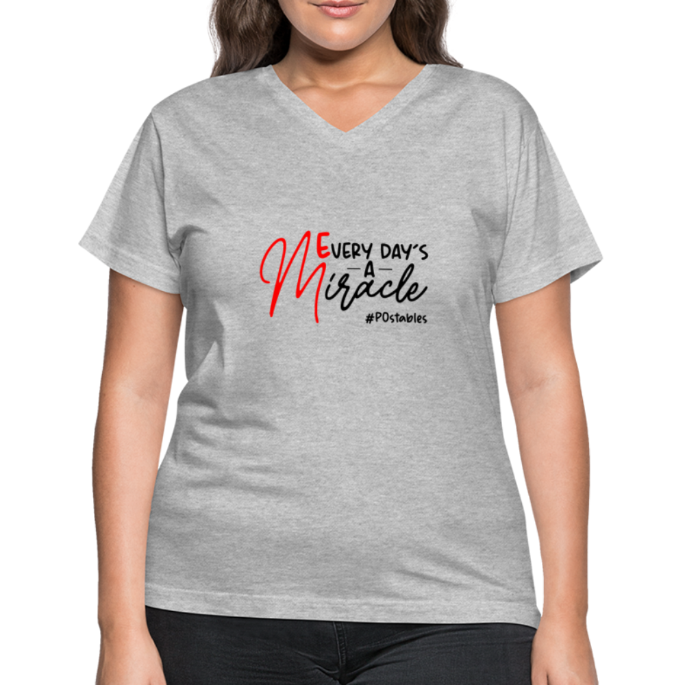 Every Day's A Miracle B Women's V-Neck T-Shirt - gray