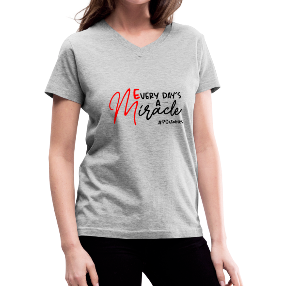 Every Day's A Miracle B Women's V-Neck T-Shirt - gray