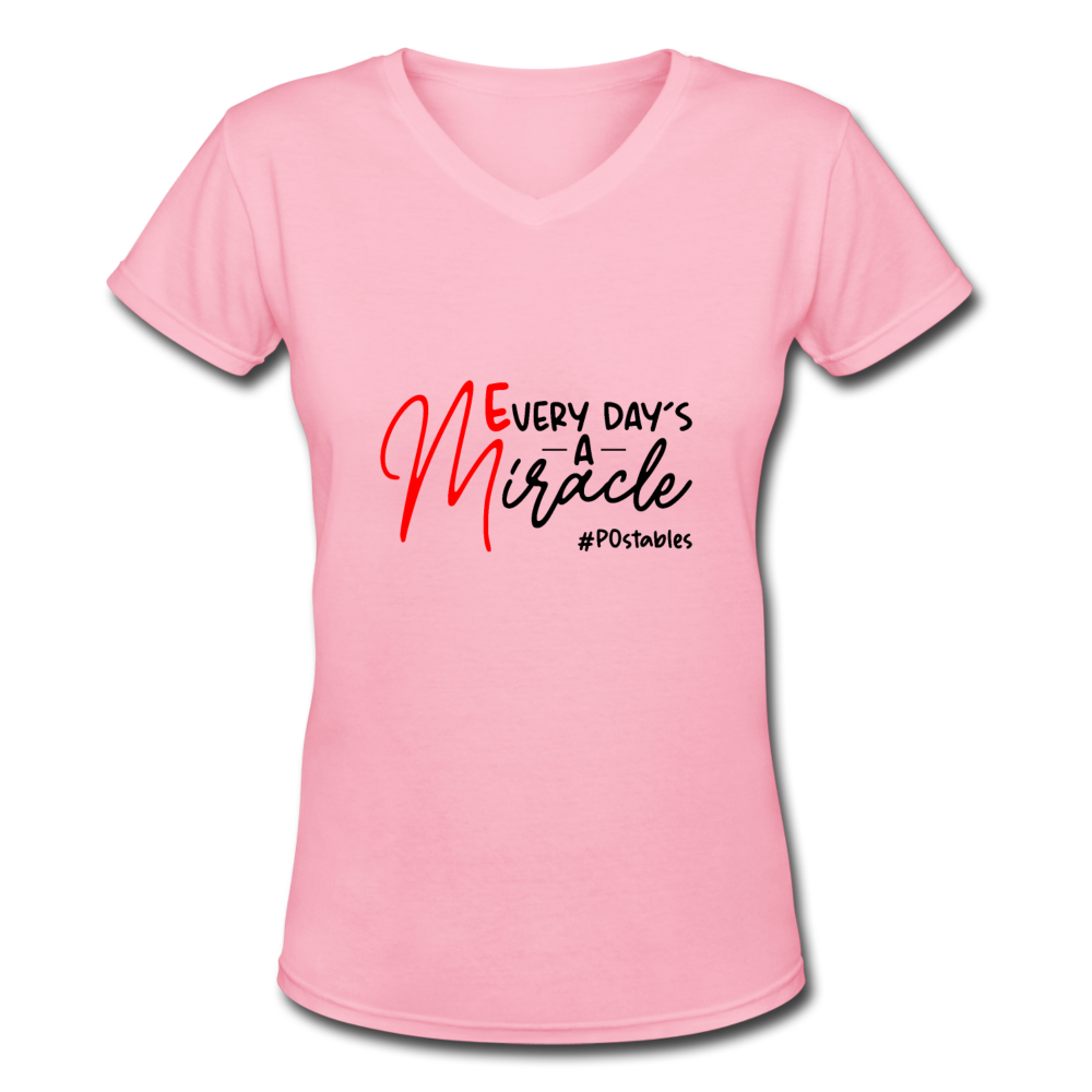 Every Day's A Miracle B Women's V-Neck T-Shirt - pink