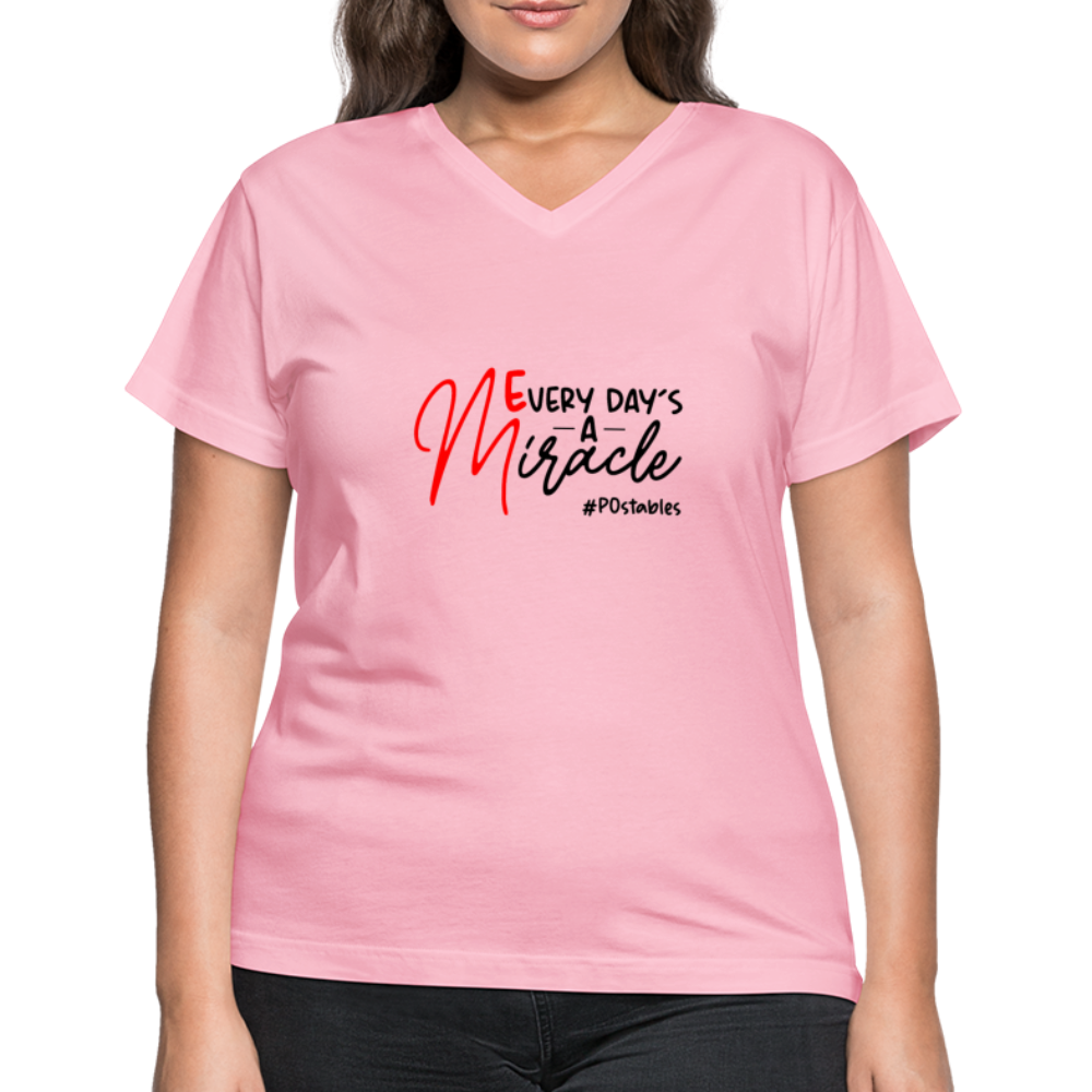 Every Day's A Miracle B Women's V-Neck T-Shirt - pink