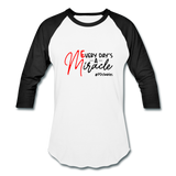 Every Day's A Miracle B Baseball T-Shirt - white/black
