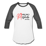 Every Day's A Miracle B Baseball T-Shirt - white/charcoal