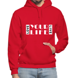 Love Your Life Live Your Life W Gildan Heavy Blend Adult Hoodie - red