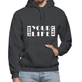 Love Your Life Live Your Life W Gildan Heavy Blend Adult Hoodie - charcoal gray