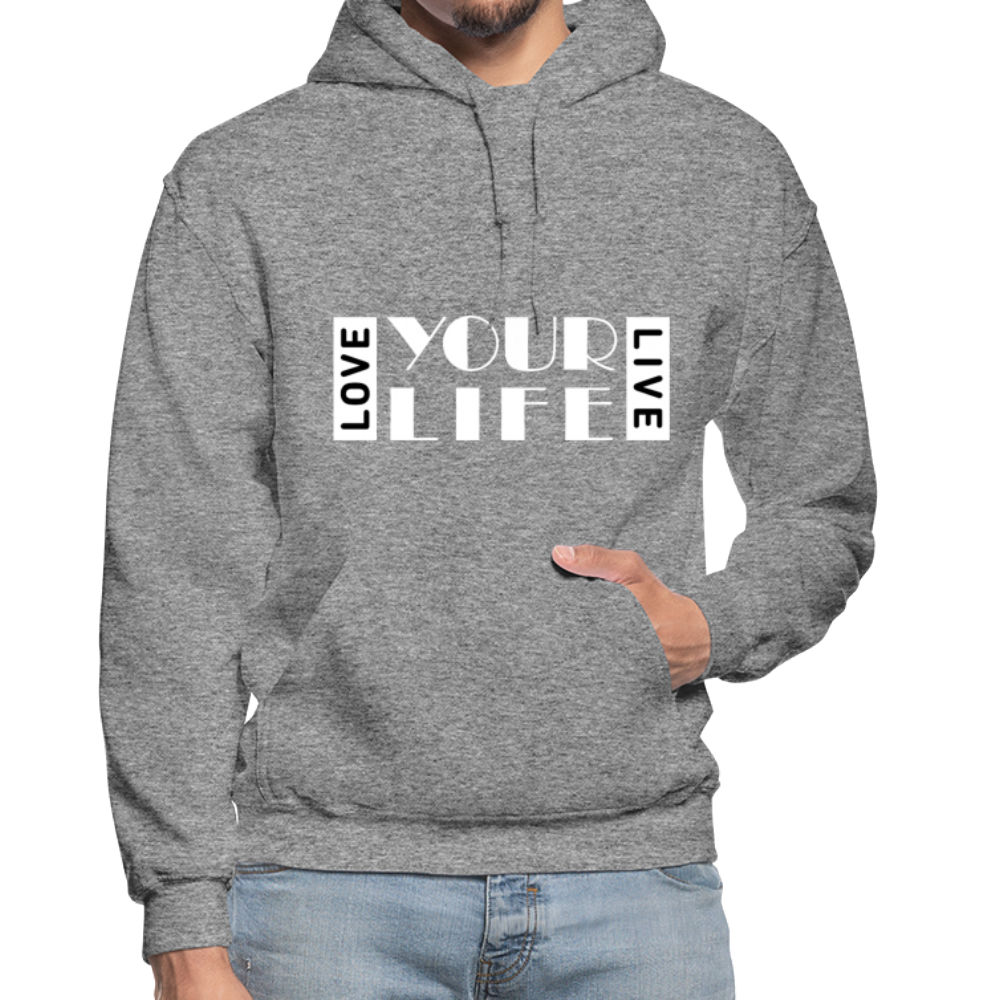 Love Your Life Live Your Life W Gildan Heavy Blend Adult Hoodie - graphite heather