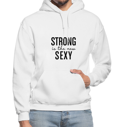Strong is the New Sexy B Gildan Heavy Blend Adult Hoodie - white