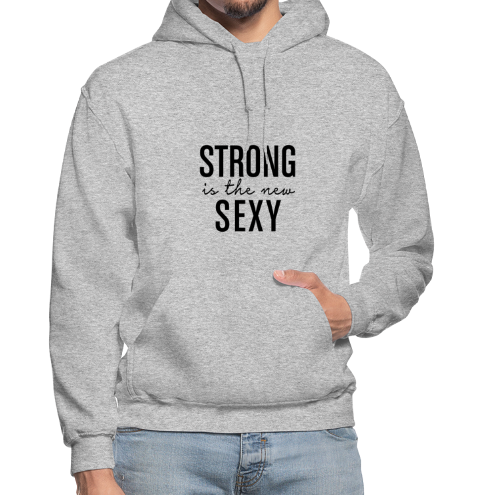 Strong is the New Sexy B Gildan Heavy Blend Adult Hoodie - heather gray