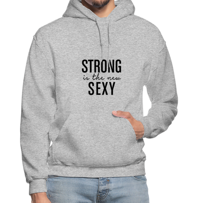 Strong is the New Sexy B Gildan Heavy Blend Adult Hoodie - heather gray