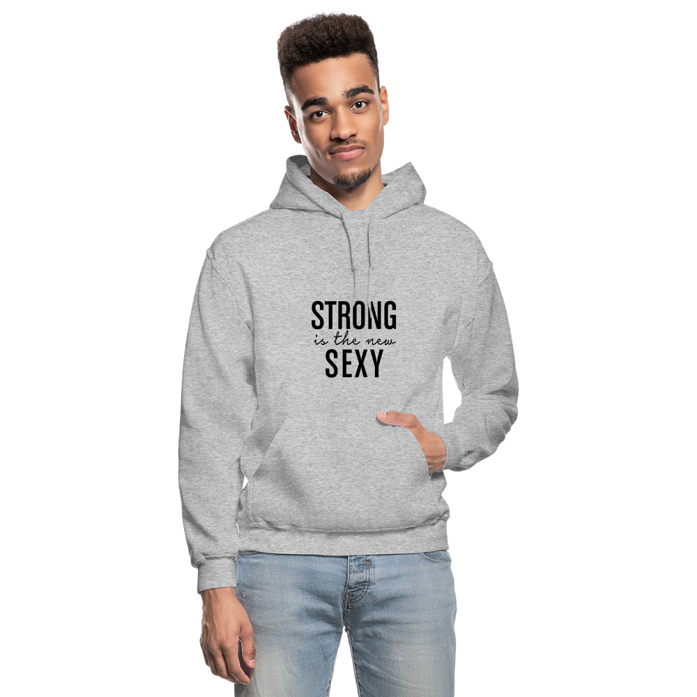 Strong is the New Sexy B Gildan Heavy Blend Adult Hoodie - heather gray