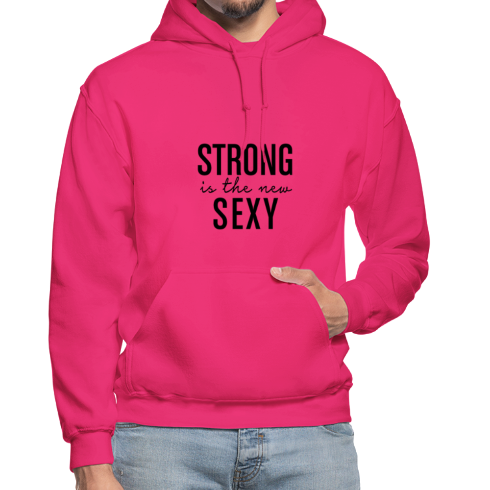 Strong is the New Sexy B Gildan Heavy Blend Adult Hoodie - fuchsia