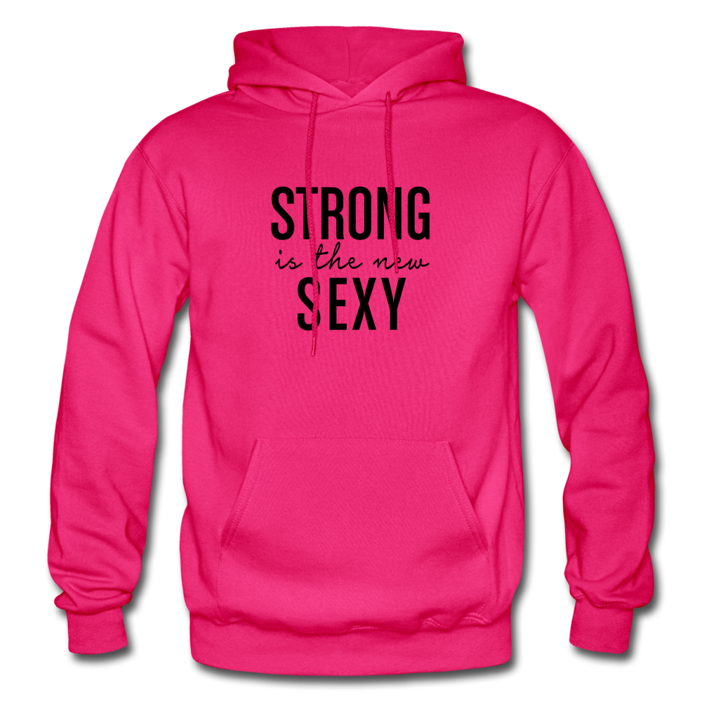 Strong is the New Sexy B Gildan Heavy Blend Adult Hoodie - fuchsia